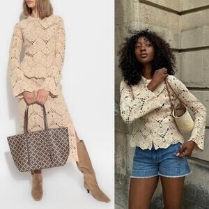 BY MALENE BIRGER Crochet Gwenevere Cardigan Small NWOT
